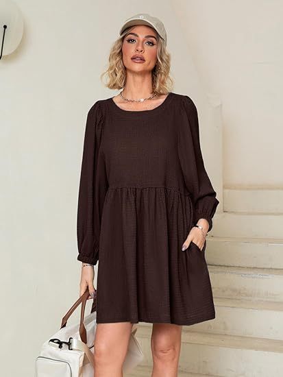 2024 🔥 Womens Flowy Summer Puff Sleeve Dress