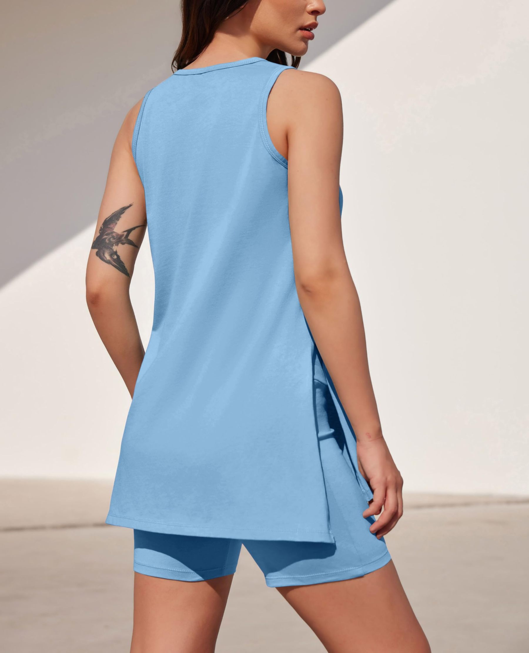 Women's Summer Sleeveless Tank Top Shorts Sets