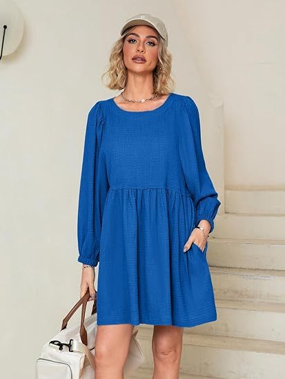 2024 🔥 Womens Flowy Summer Puff Sleeve Dress