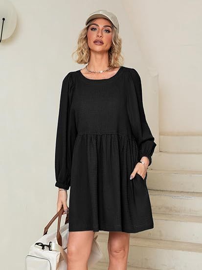 2024 🔥 Womens Flowy Summer Puff Sleeve Dress