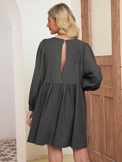 2024 🔥 Womens Flowy Summer Puff Sleeve Dress