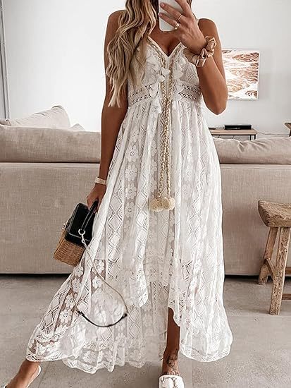 Boho Tassel Beach Summer Maxi Dress-hivebabe.com