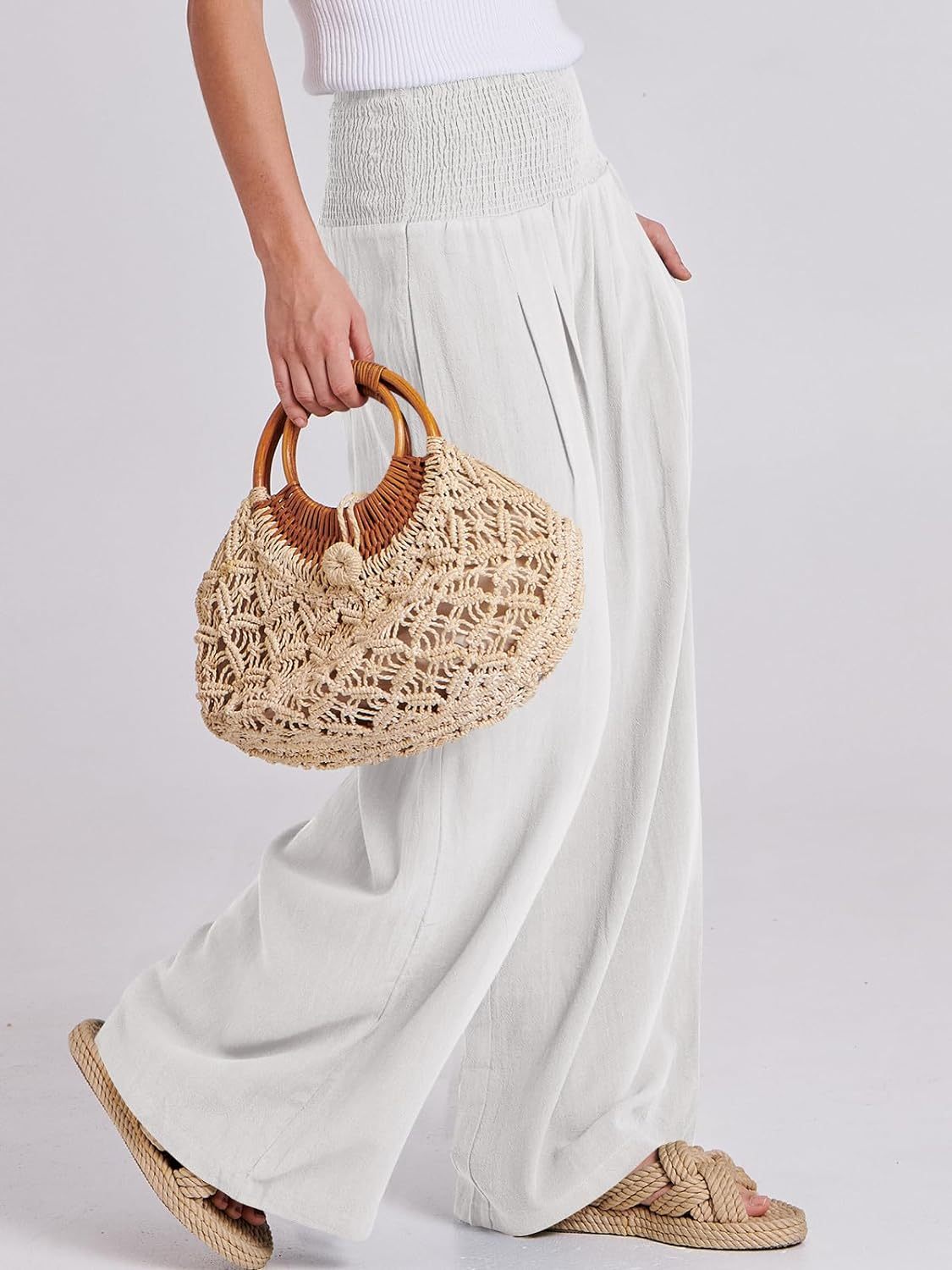 Women's Linen Wide Leg Pants