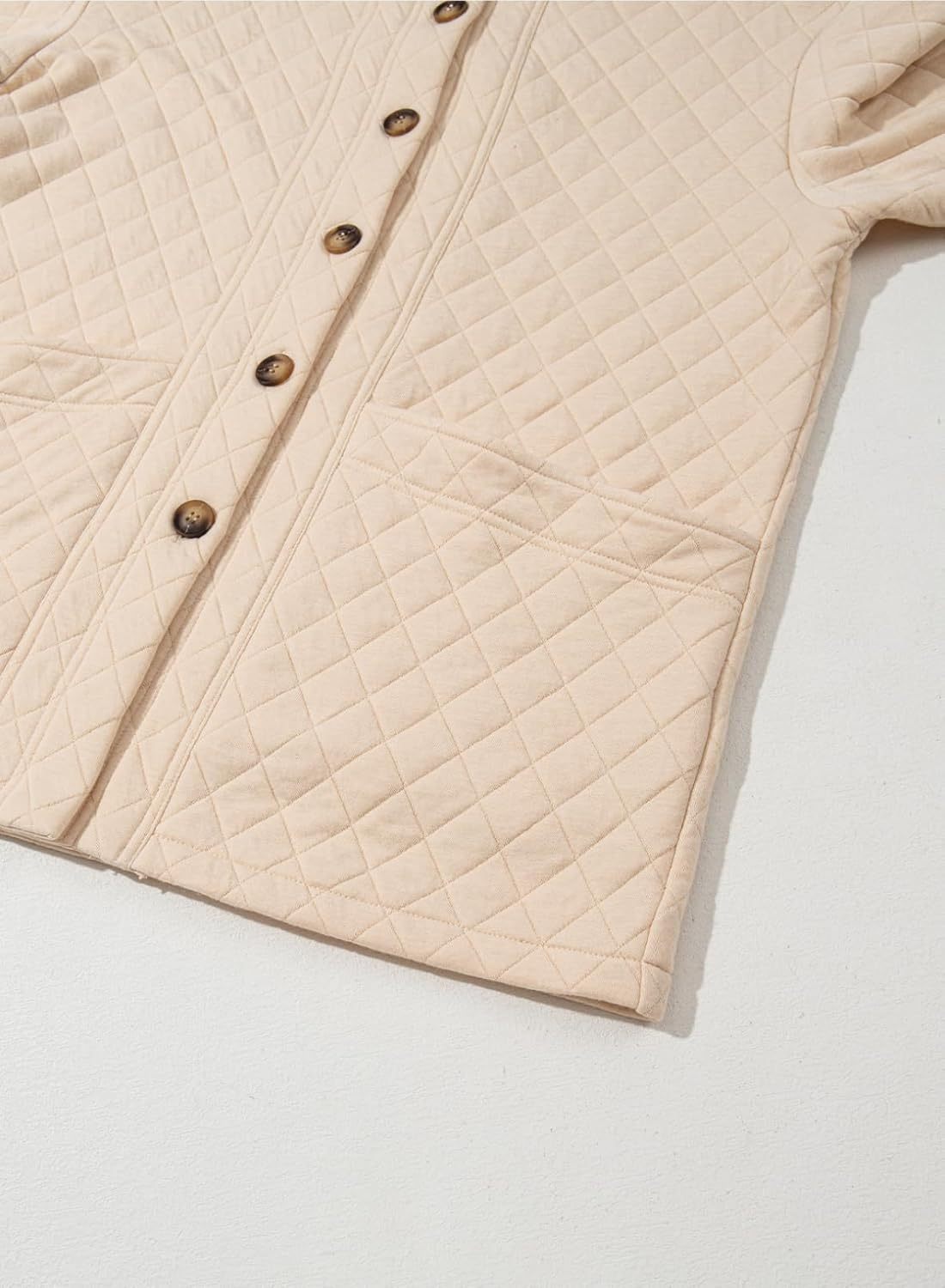 Women Button Down Casual Lightly Quilted Jackets 