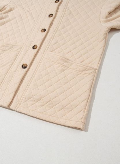 Women Button Down Casual Lightly Quilted Jackets 