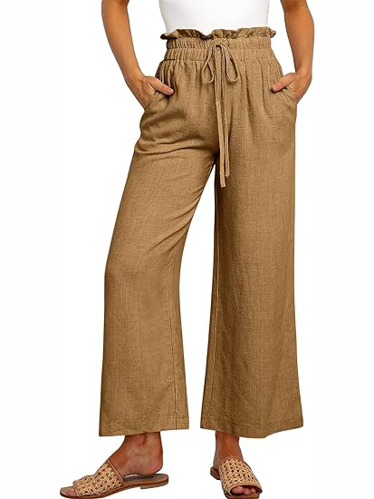 Women's Casual Drawstring Wide Leg Pants