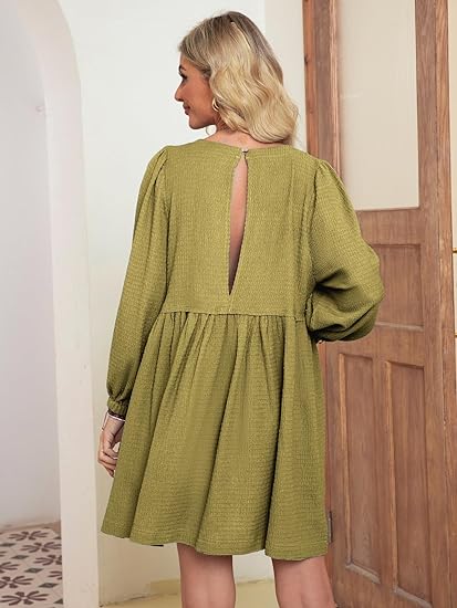 2024 🔥 Womens Flowy Summer Puff Sleeve Dress