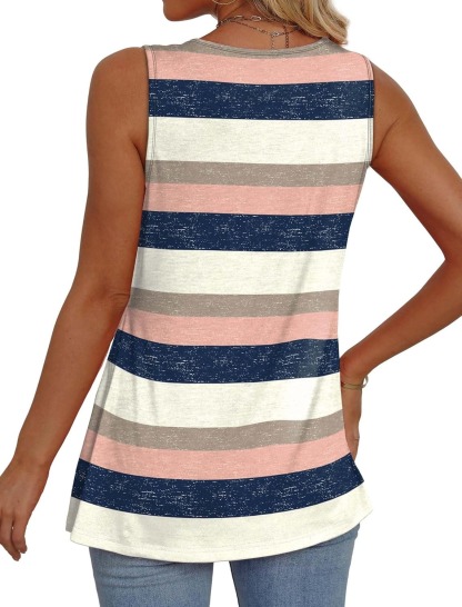 Women Dressy Sleeveless V Neck Babydoll Tank Tops