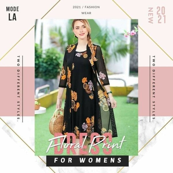 Womens Floral Print Dress Set