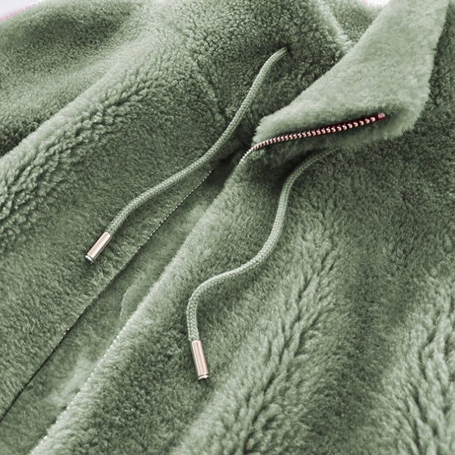 Padded Coat Stand-collar Double-faced Fleece Jacket