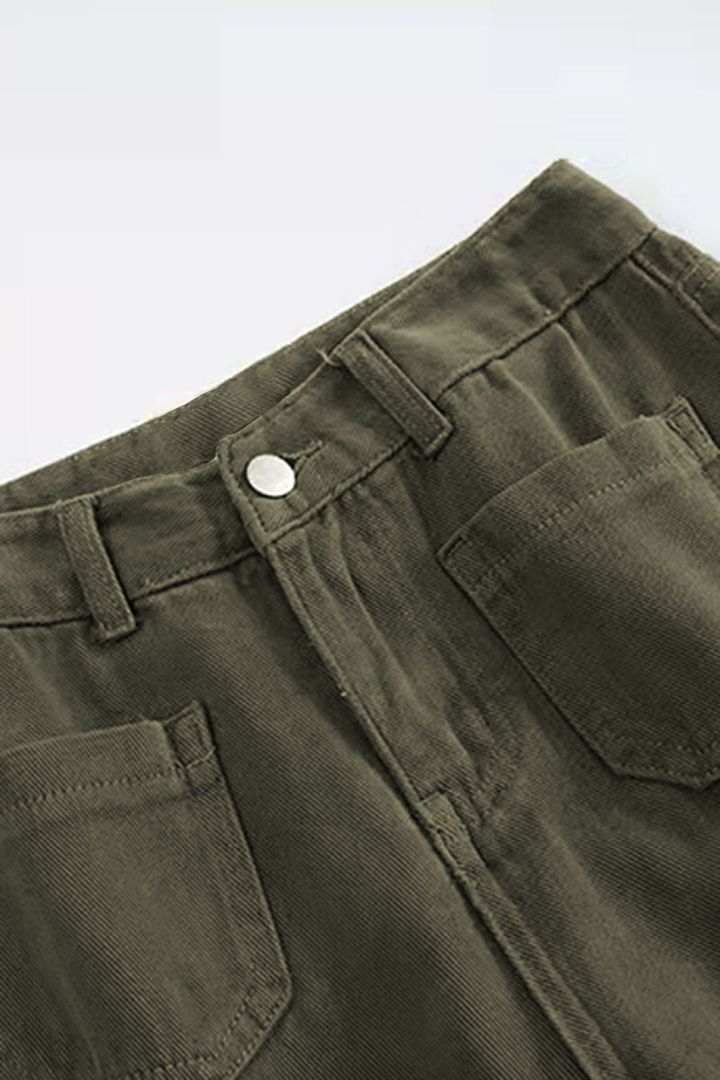 Dual Pocket Front Wide Leg Jeans