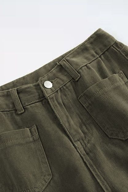 Dual Pocket Front Wide Leg Jeans