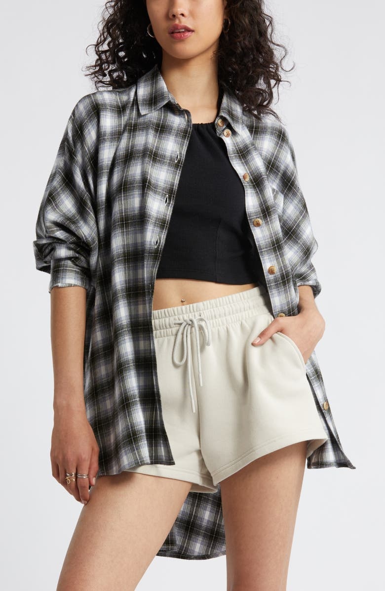 Plaid Oversize Flannel Button-Up Shirt(Buy 2 Free Shipping)