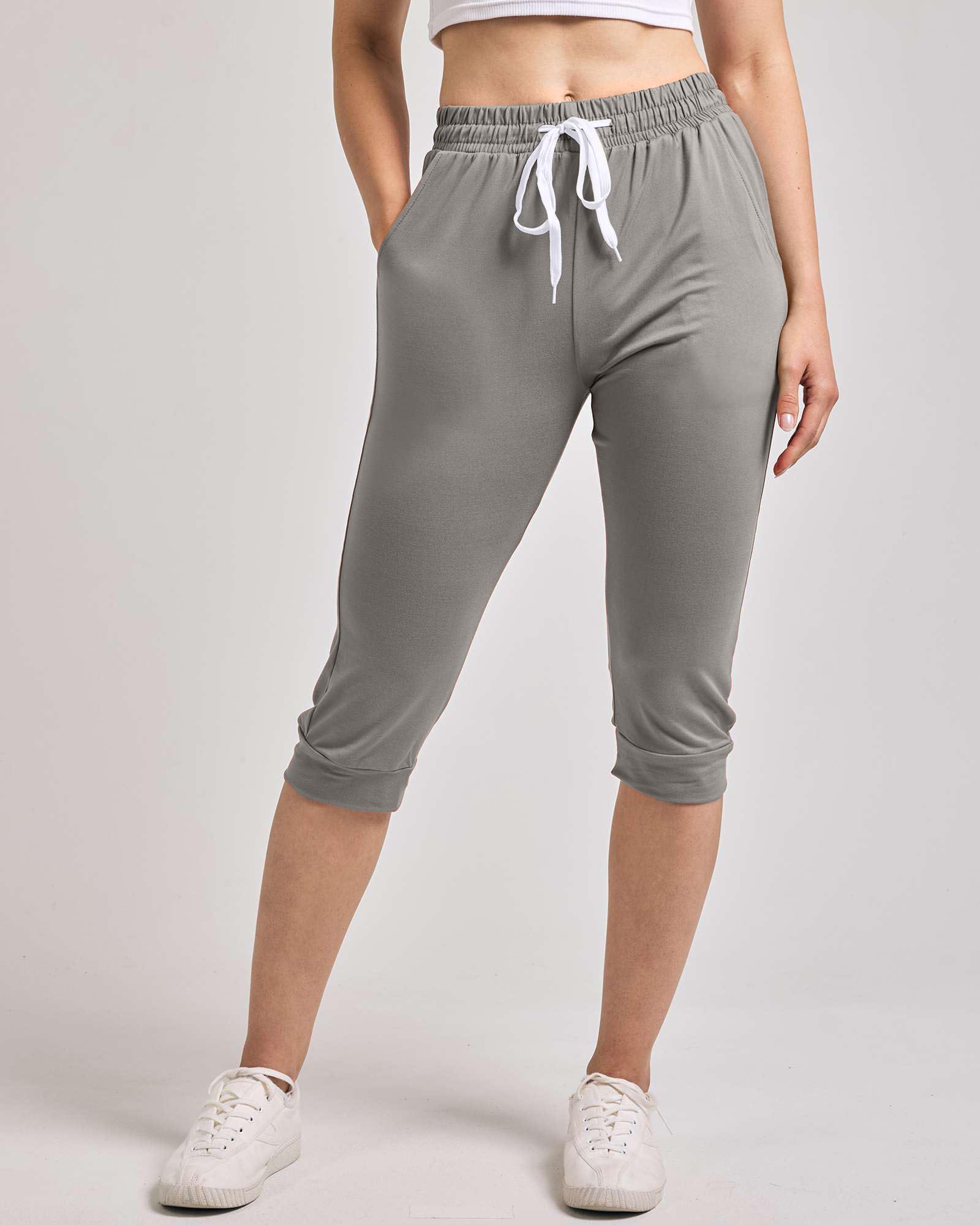 Women's Ultra Soft Lounge Capri Joggers Sweatpants Athletic Yoga with Pockets (BUY 2 FREE SHIPPING!!!)