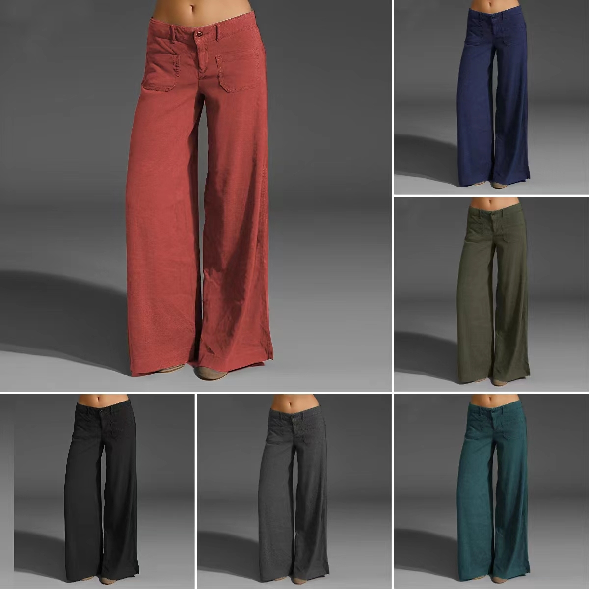 Dual Pocket Front Wide Leg Jeans