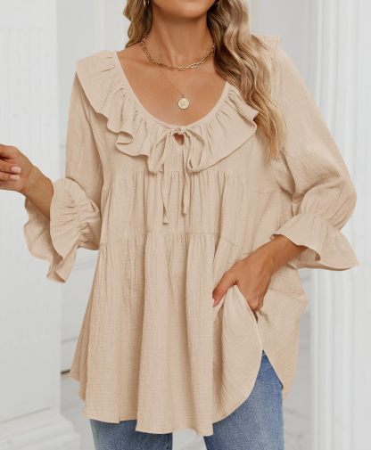 2025 New Women’s Scoop Neck 3/4 Length Sleeve Top(buy 2 10% OFF)