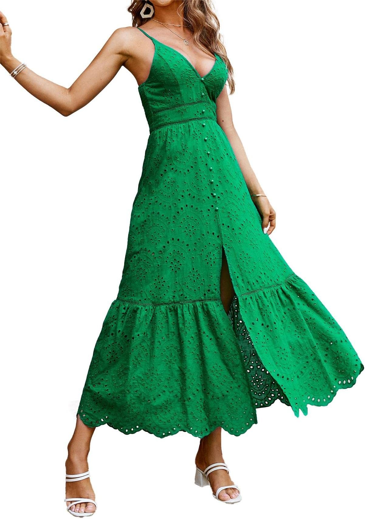 ⏰Hot Sale-Women's Embroidery Pearl Button Down Dress-hivebabe.com