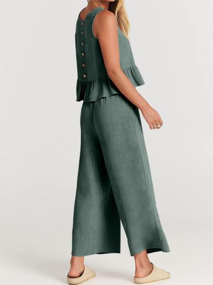 Women's Summer 2 Pieces Outfits - Lounge Set with Pockets-Pink Laura