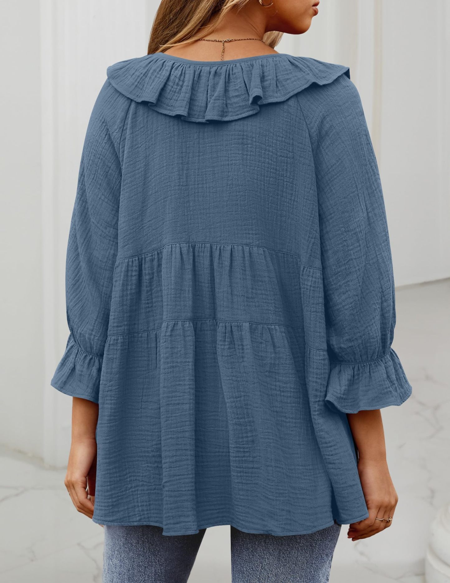 2024 New Women’s Scoop Neck 3/4 Length Sleeve Top(buy 2 10% OFF)