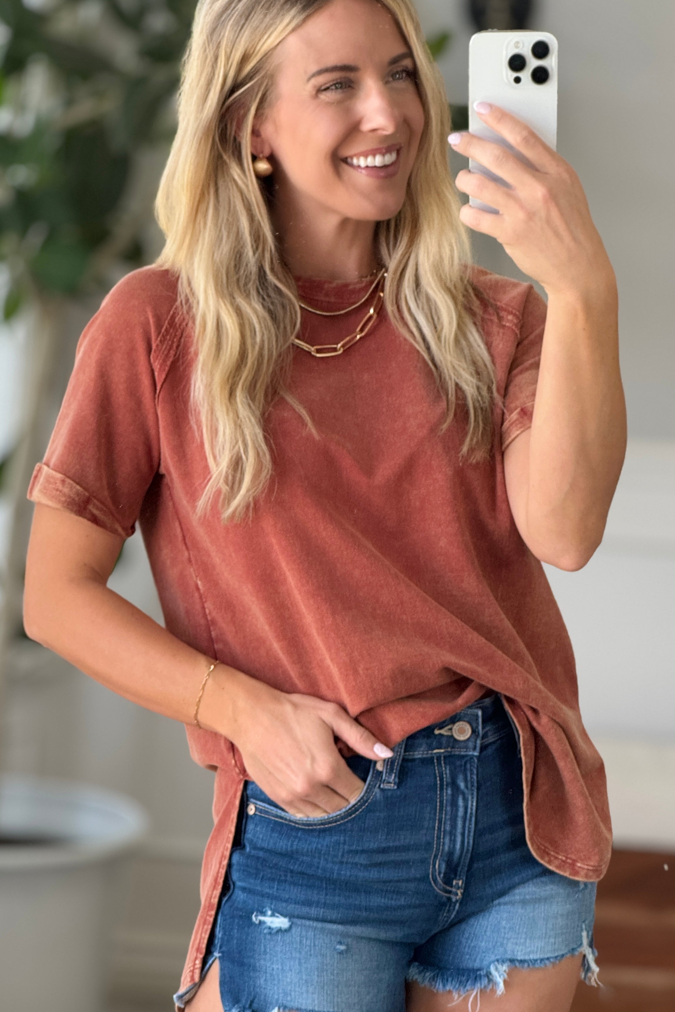 French Terry Acid Wash Top (BUY 2 FREE SHIPPING)