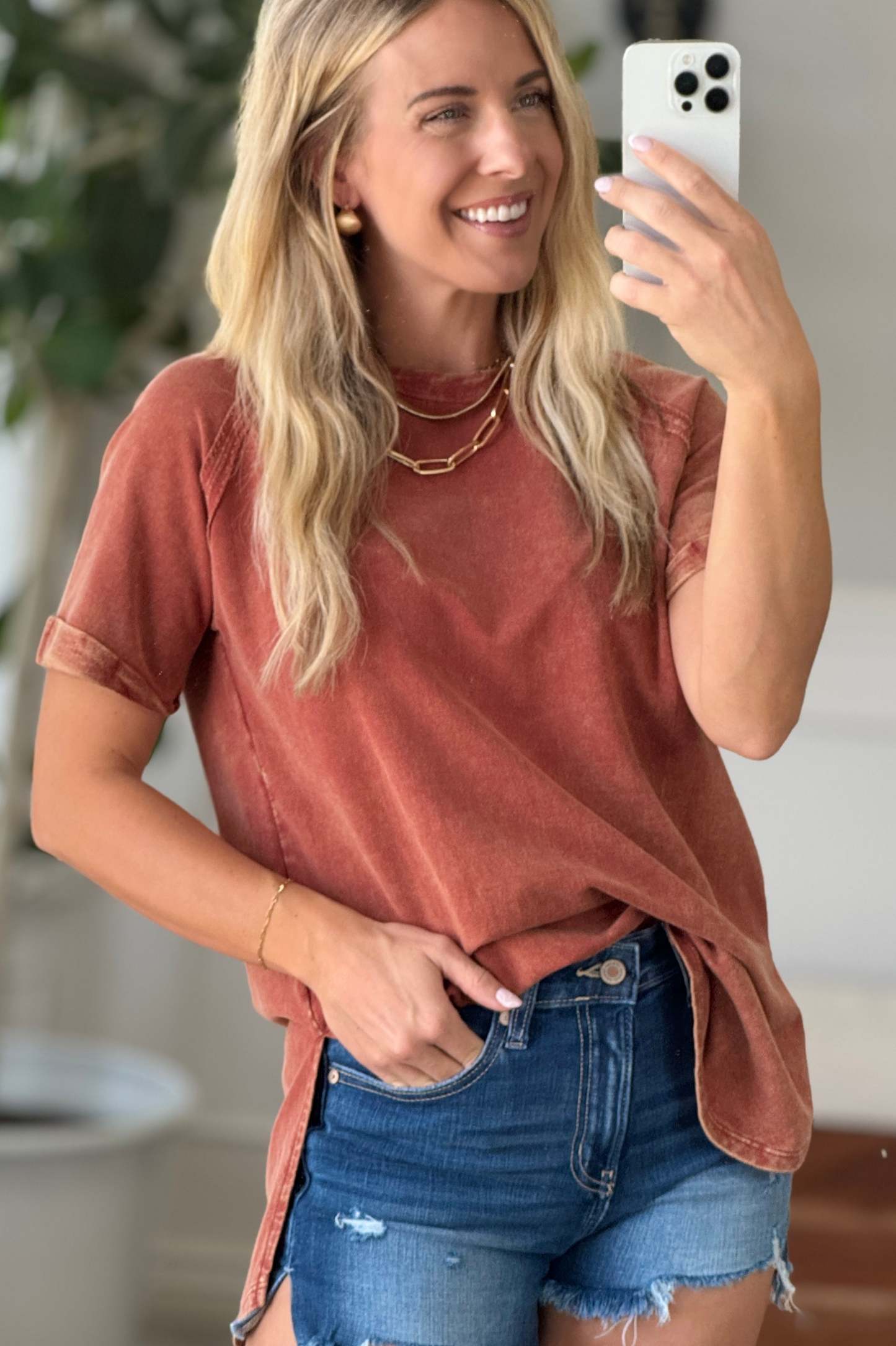 French Terry Acid Wash Top (BUY 2 FREE SHIPPING)