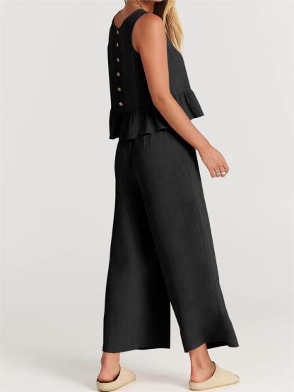 Women's Summer 2 Pieces Outfits - Lounge Set with Pockets-Pink Laura