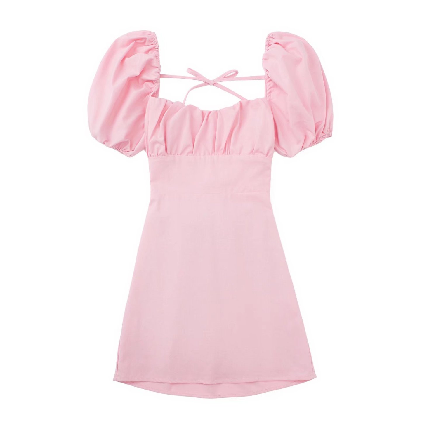 Dreamy spring dress with puff sleeves