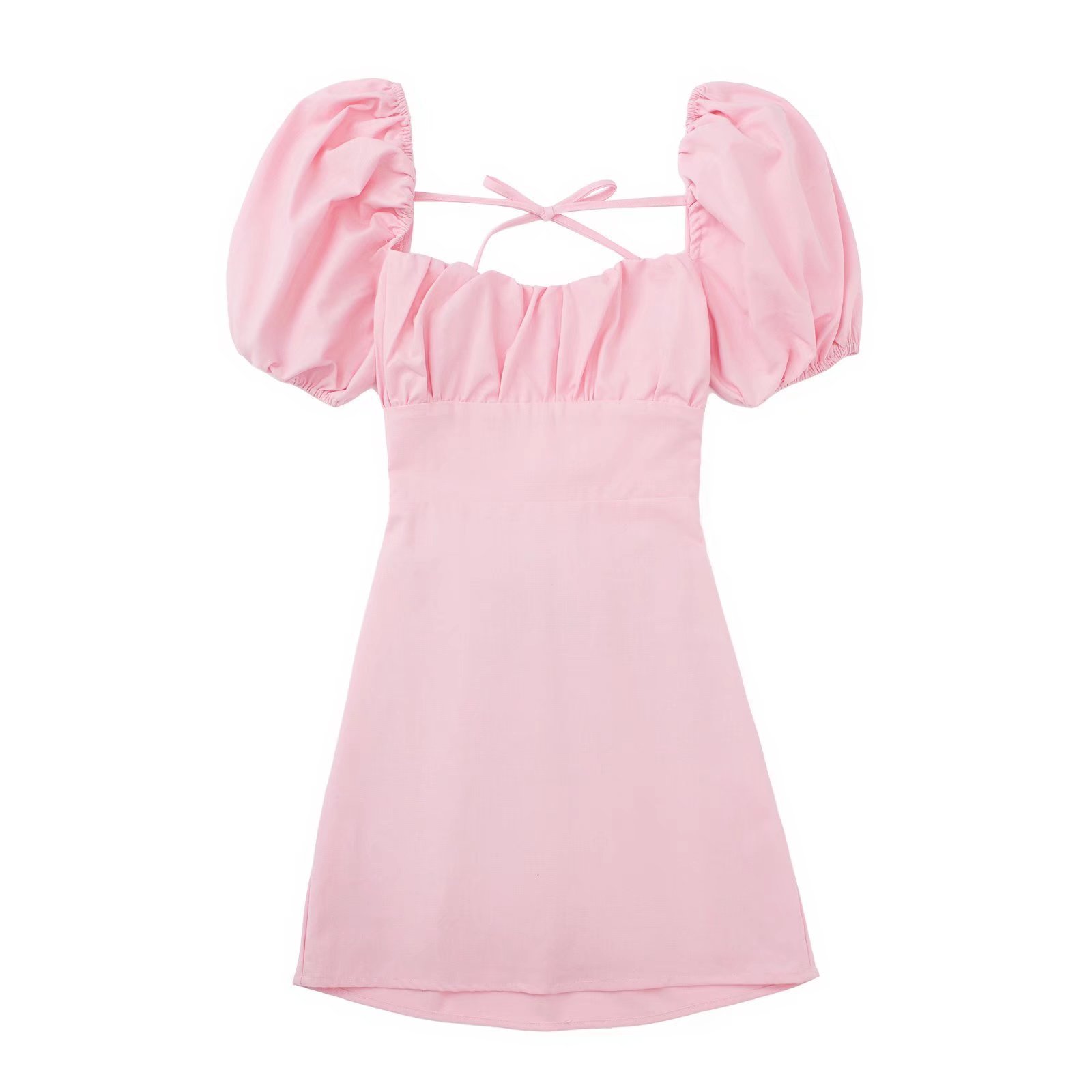 Dreamy spring dress with puff sleeves