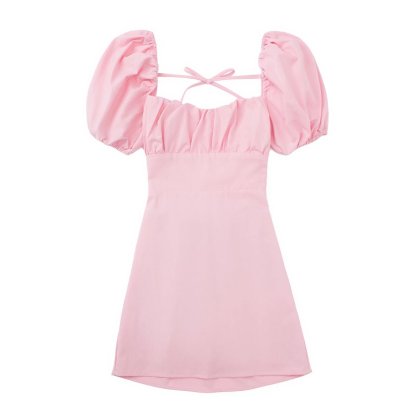 Dreamy spring dress with puff sleeves