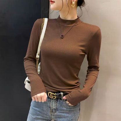Off-Season Special Promotion 50% OFF 🔥Women's Mock Neck Turtleneck Shirt Long Sleeve  Tee Tops