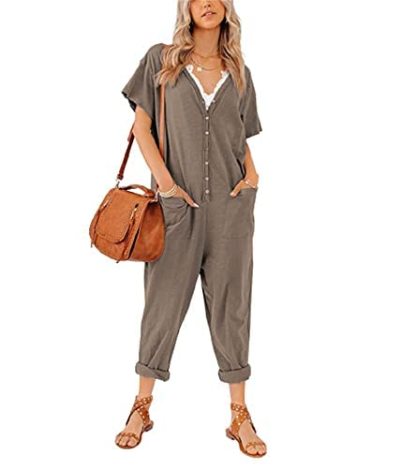 Women's Onesies Button Up Jumpsuit