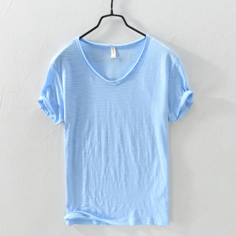 Breathable Solid Color Short Sleeves