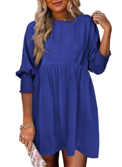2025 New Women's Casual Short Sleeve Crew Neck Flowy Swing Tunic Dress