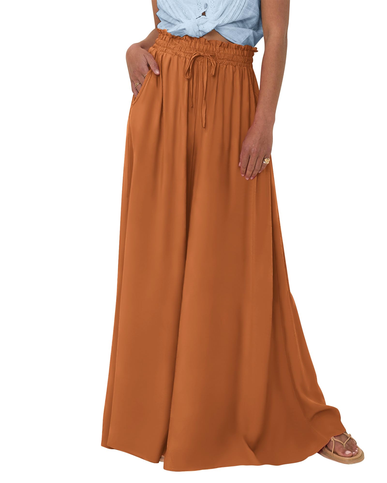 2024 New Women's Casual Flowy High Waist Wide Leg Pants(Buy 2 10% OFF)