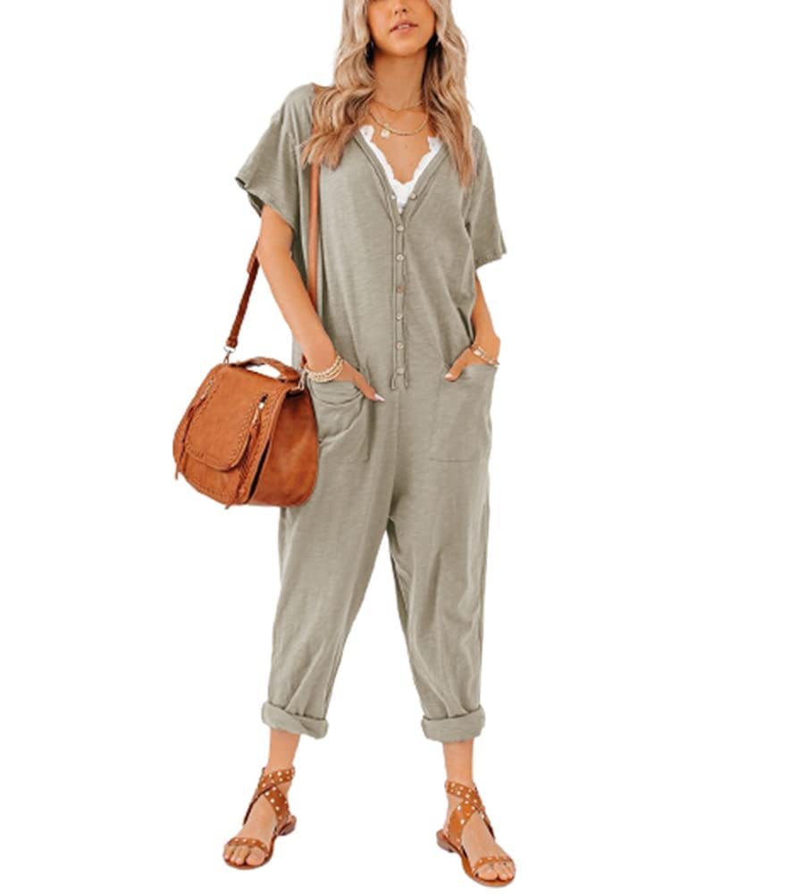 Women's Onesies Button Up Jumpsuit