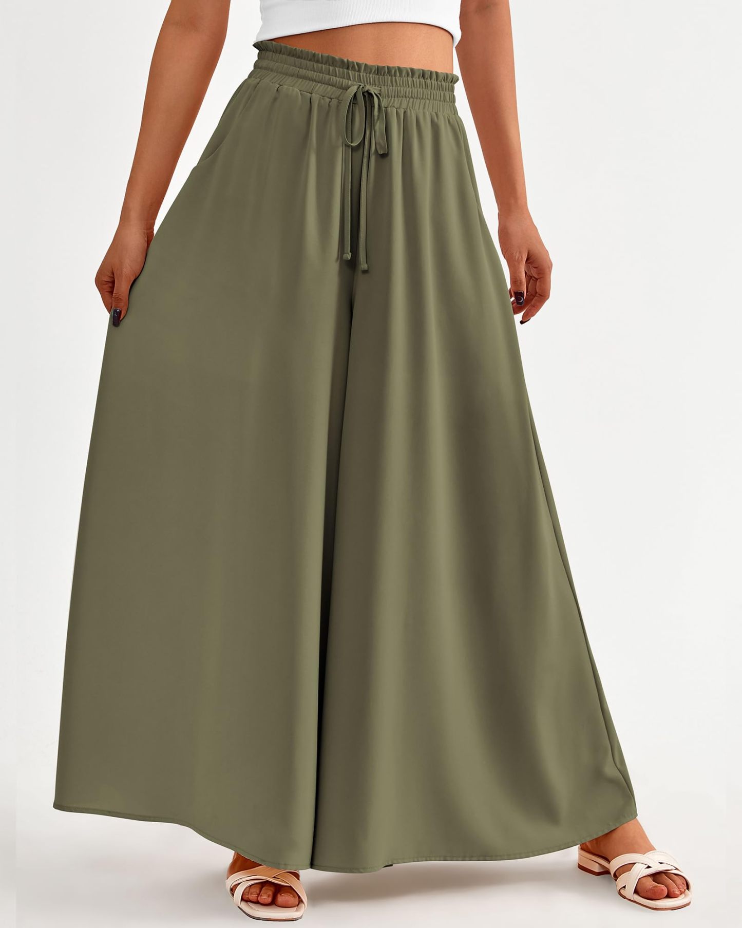 2024 New Women's Casual Flowy High Waist Wide Leg Pants(Buy 2 10% OFF)