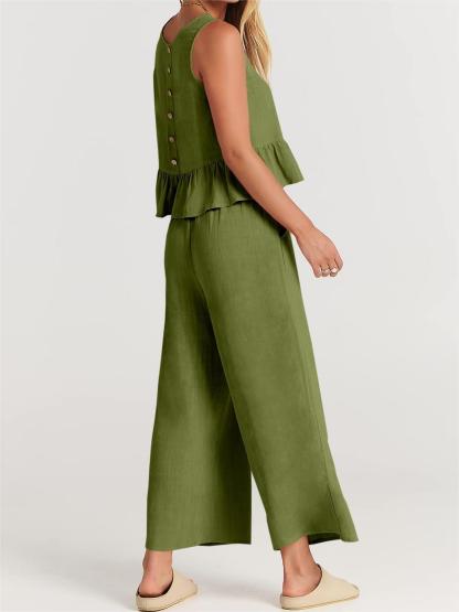 Women's Summer 2 Pieces Outfits - Lounge Set with Pockets-Pink Laura