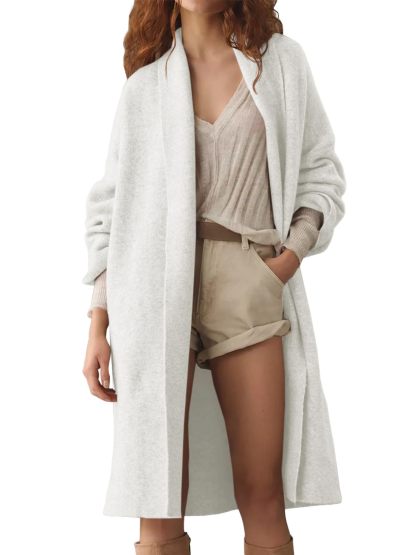 Womens Long  Chunky Open Front Oversized Slouchy Knit Cardigan Sweaters