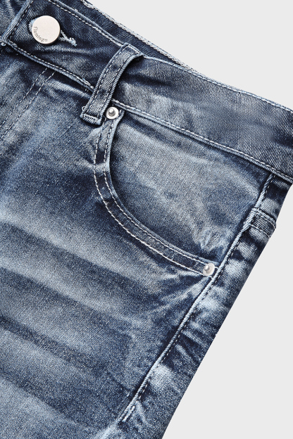 90s Vintage Embroidery Pocket Low Waist Jeans