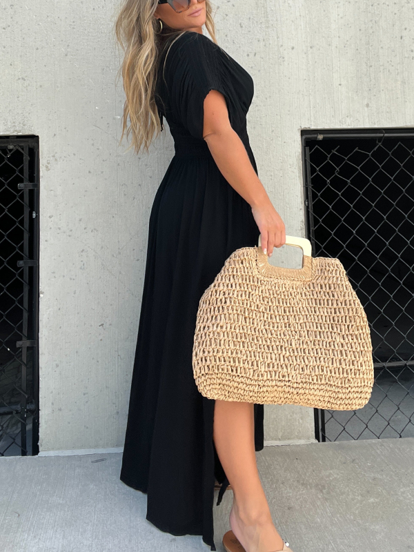 🔥New🔥Plunging Batwing Maxi Dress🧡 (BUY 2 FREE SHIPPING)-hivebabe.com