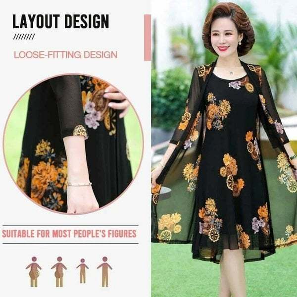 Womens Floral Print Dress Set