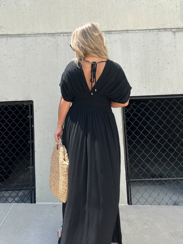 🔥New🔥Plunging Batwing Maxi Dress🧡 (BUY 2 FREE SHIPPING)-hivebabe.com