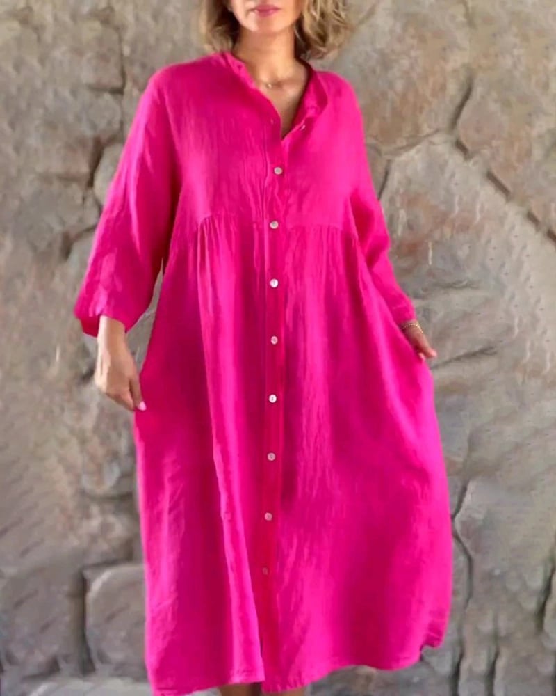 🔥Last Day Sale 49% OFF - Cotton And Linen Loose Shirt Dress🔥Buy 2 Free VIP Shipping🔥