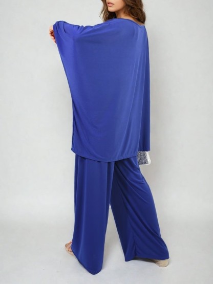 HOT SALE Casual Oversized Long Sleeve Top and Wide Leg Pants Set (Buy 2 Free Shipping)