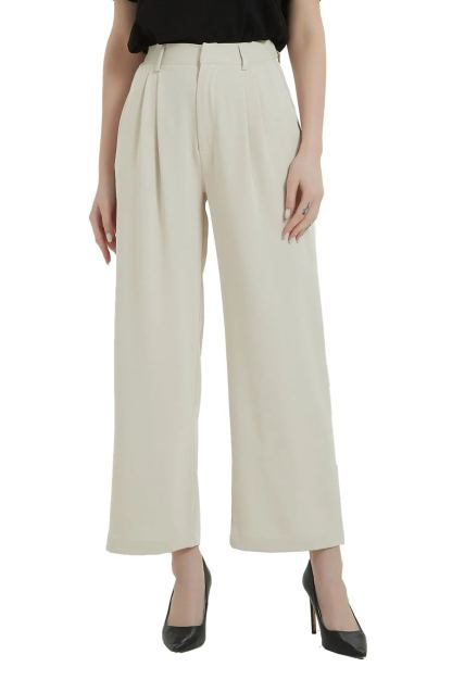 Women High Waist Casual Straight Leg Long  Dress Pants