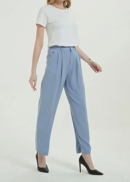 Women High Waist Casual Straight Leg Long  Dress Pants