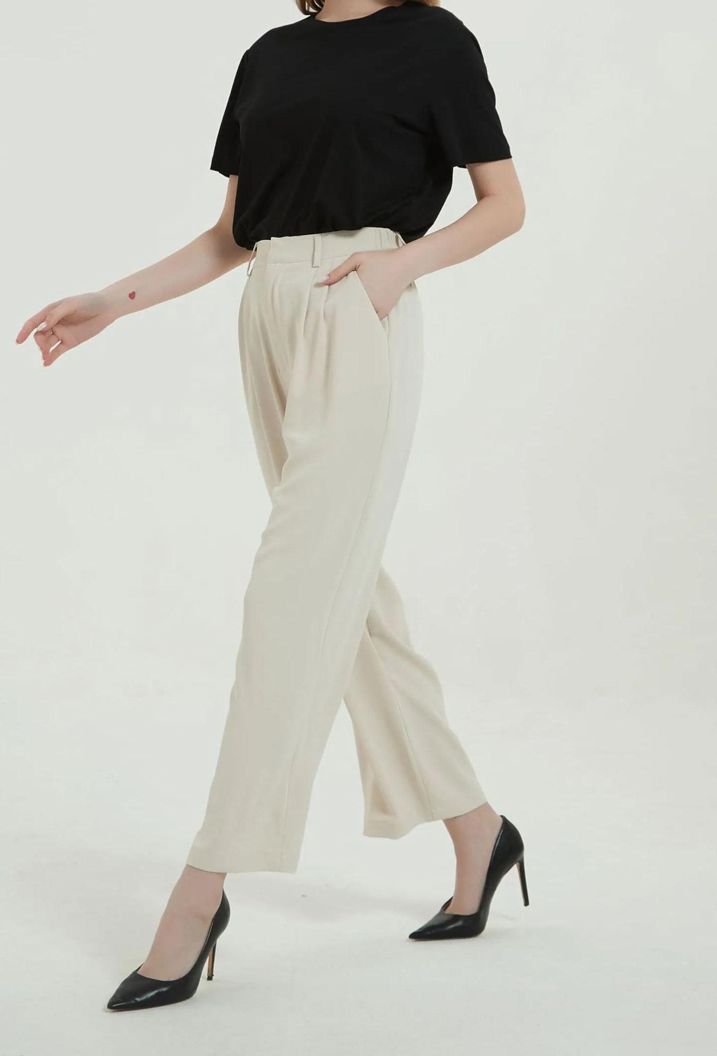 Women High Waist Casual Straight Leg Long  Dress Pants