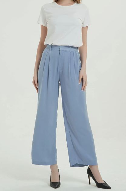 Women High Waist Casual Straight Leg Long  Dress Pants