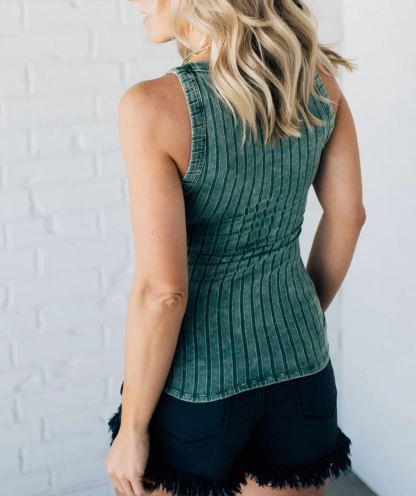 🔥2024 SUMMER HOT🔥Ribbed Mineral Wash Tank(40% OFF Today!!!)