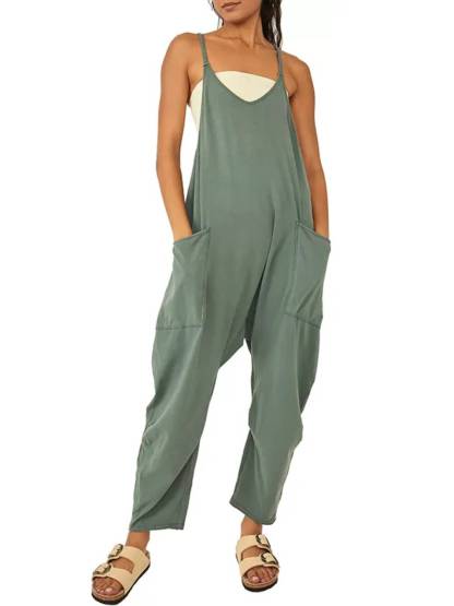 ⏰Hot Sale-Wide Leg Jumpsuit with Pockets(Buy 3 Free Shipping)